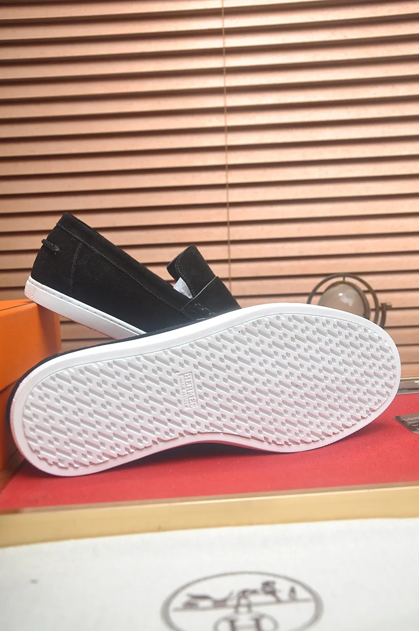 Men's Men's Shoes💰560💶[[HERMES]] (High-end Niuli) New 🍀 HERMES - top version of Hermès classic casual leather shoes! Made of imported original cowhide, the inner top layer is comfortable cowhide lining! Original wear-resistant rubber outsole! High quality products! Code number 39-45 (45 customized)